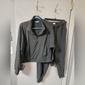 FLX Olive Green Fleece Lounge Set